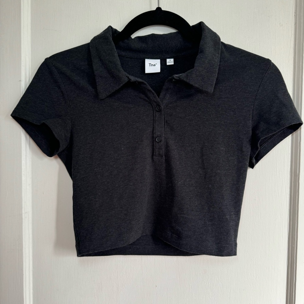 Aritzia TNA Chill Match Crop Polo Tshirt